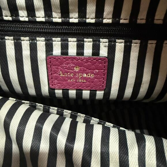 Kate Spade Wine Plum Leather Hobo Bag Quiet Luxury Everyday Elegance Tassel - Picture 6 of 7